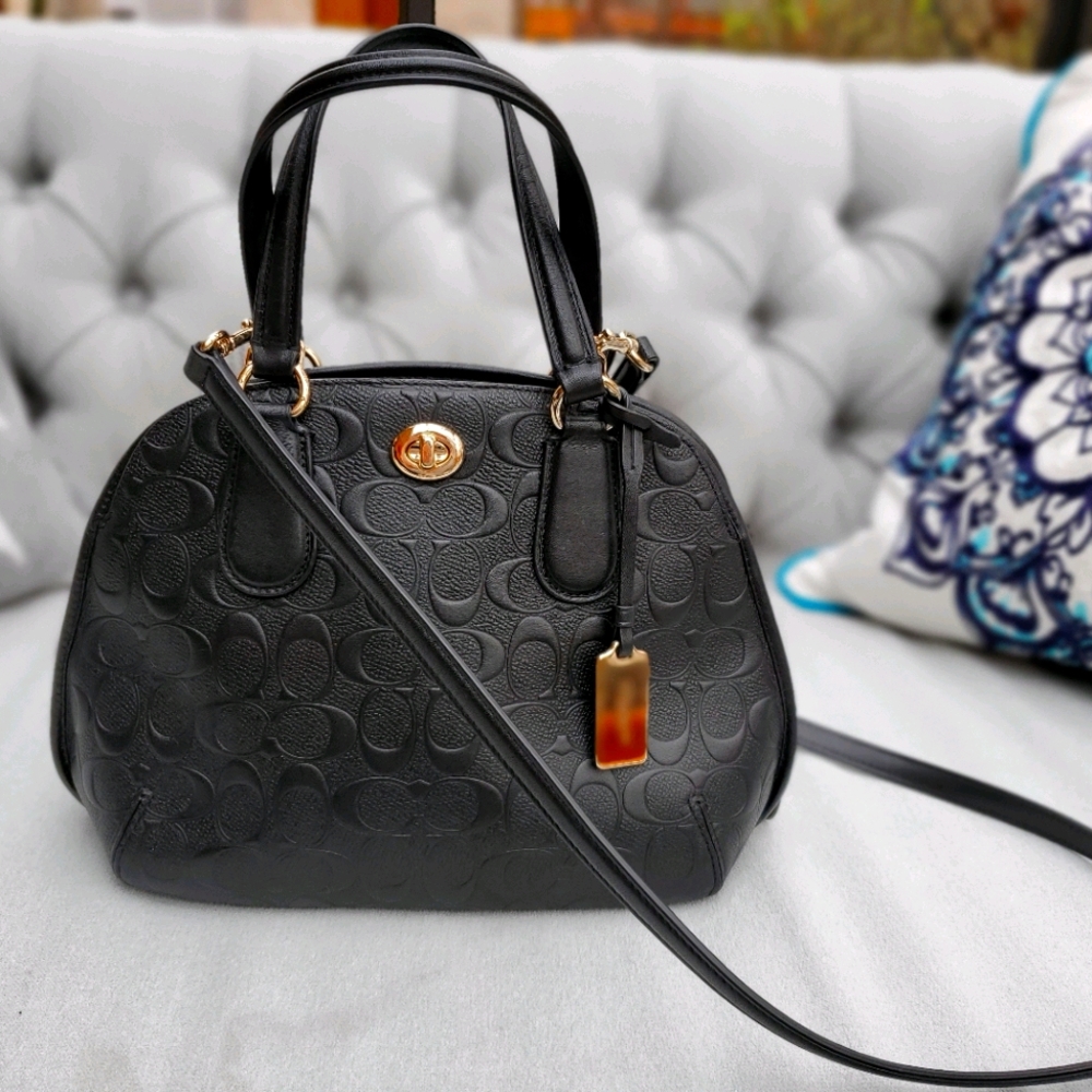 RARE Coach Embossed Black Crossbody Bag